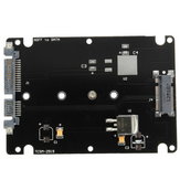 Chave B + M Tomada 2 M.2 NGFF (SATA) SSD para 2.5 SATA Adapter Card Com Caso Black